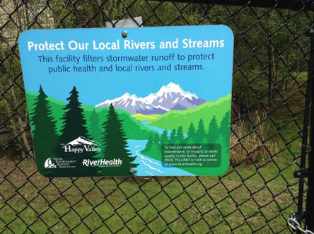 Signage for natural pond water filtration